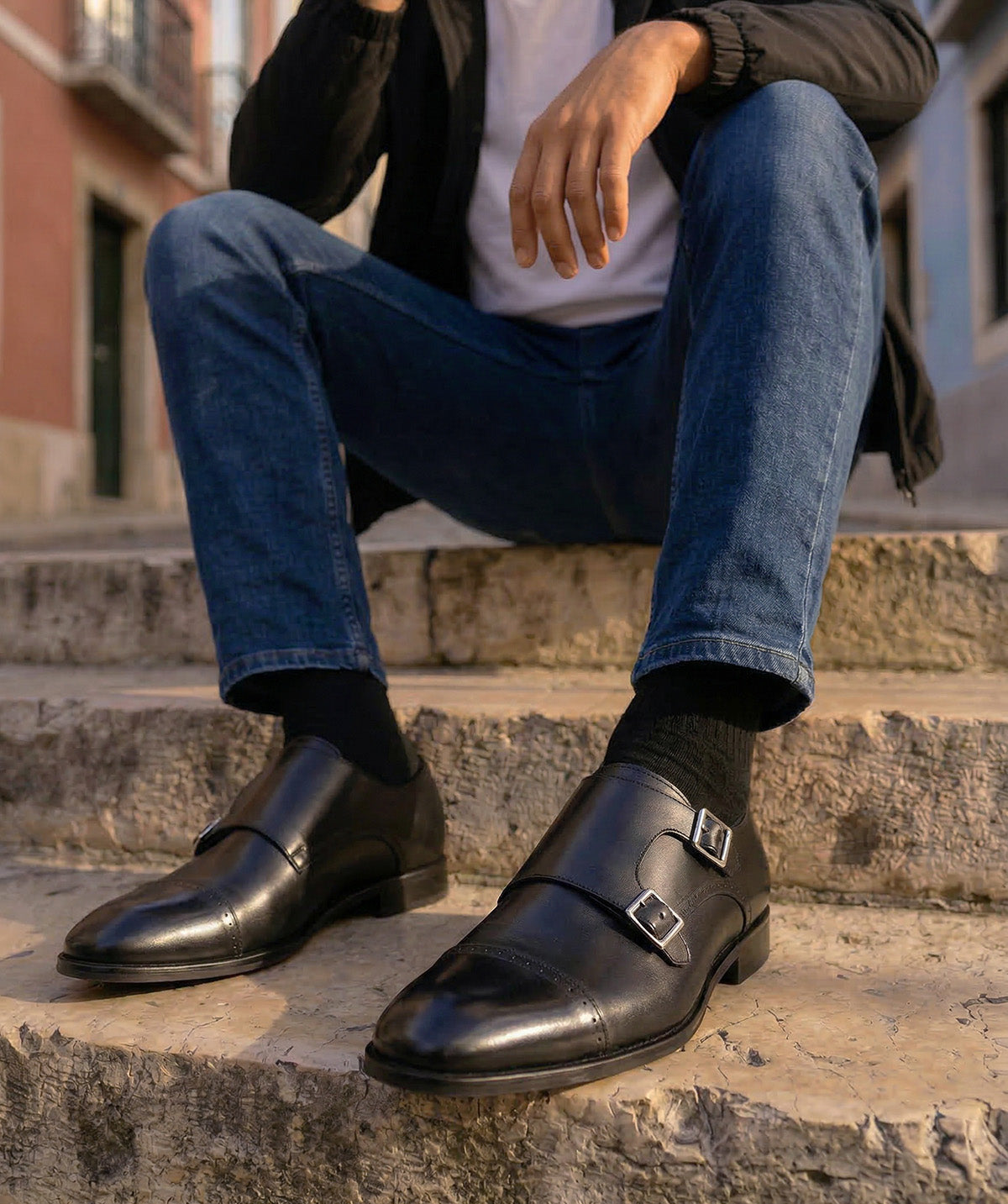 FELICIANO Double Monks Shoes Burnished Grey