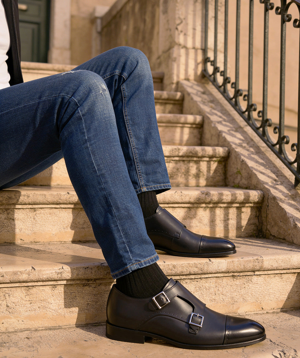 FELICIANO Double Monks Shoes Burnished Grey