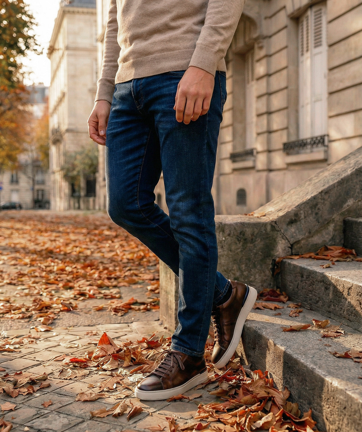 RIVA Patinated Brown Sneakers