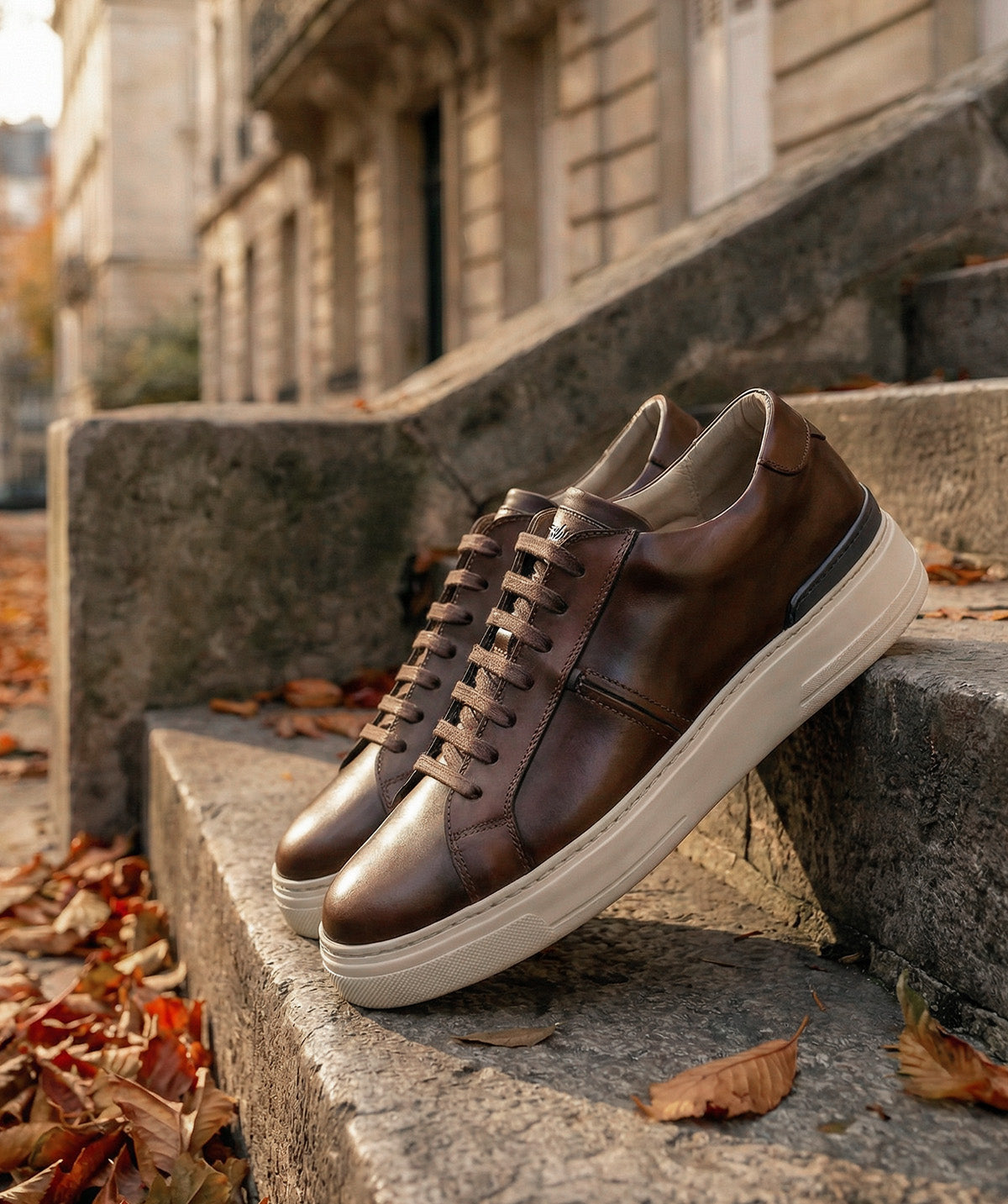 RIVA Patinated Brown Sneakers