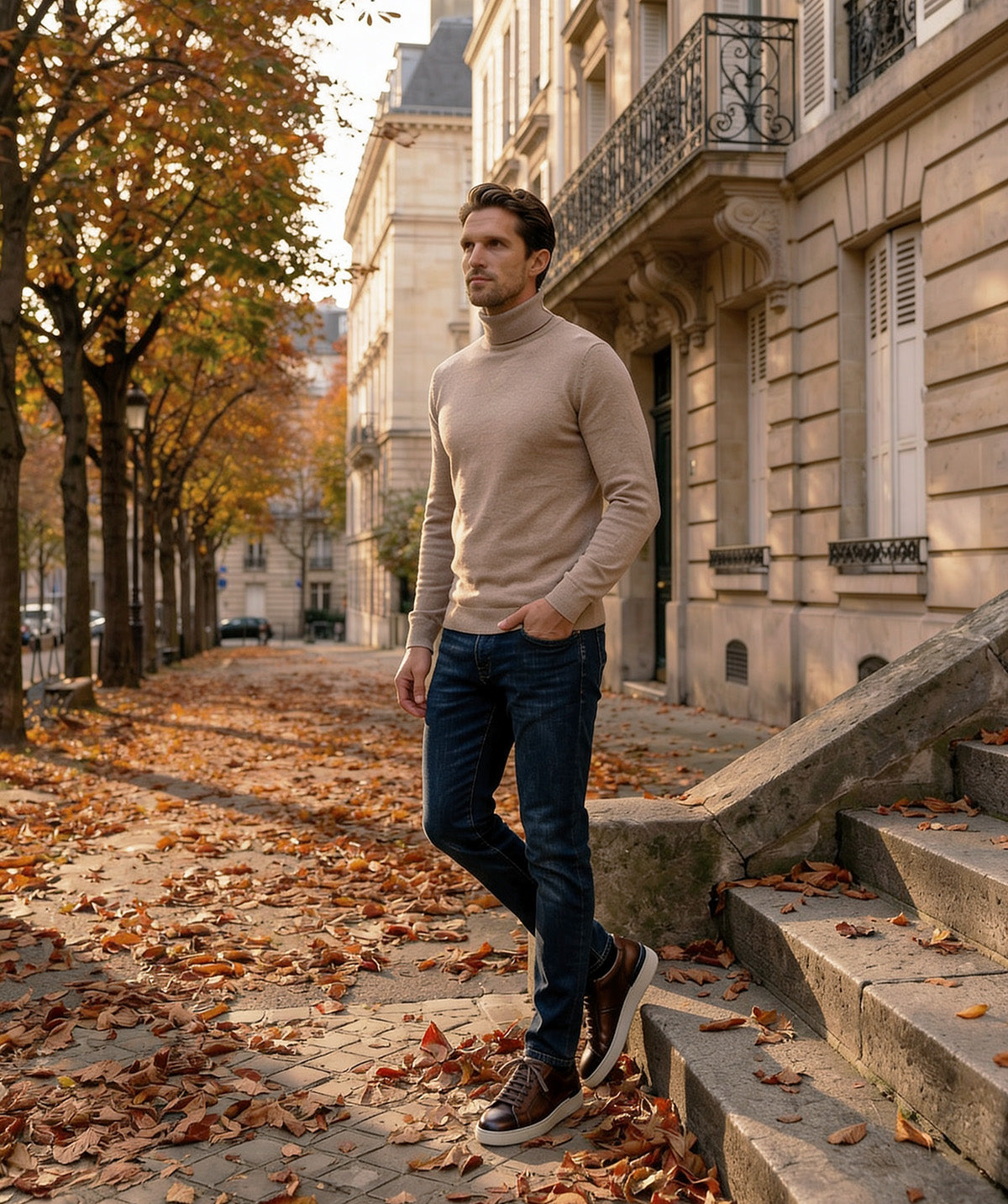 RIVA Patinated Brown Sneakers