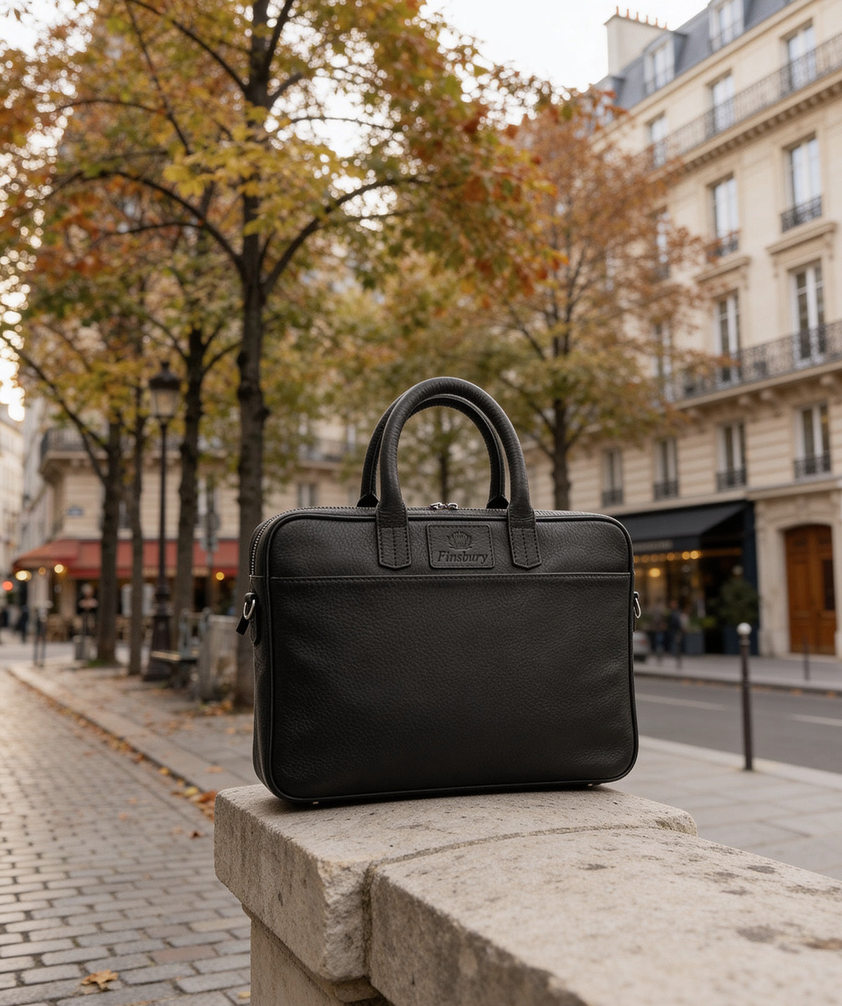 Black Grained Briefcase
