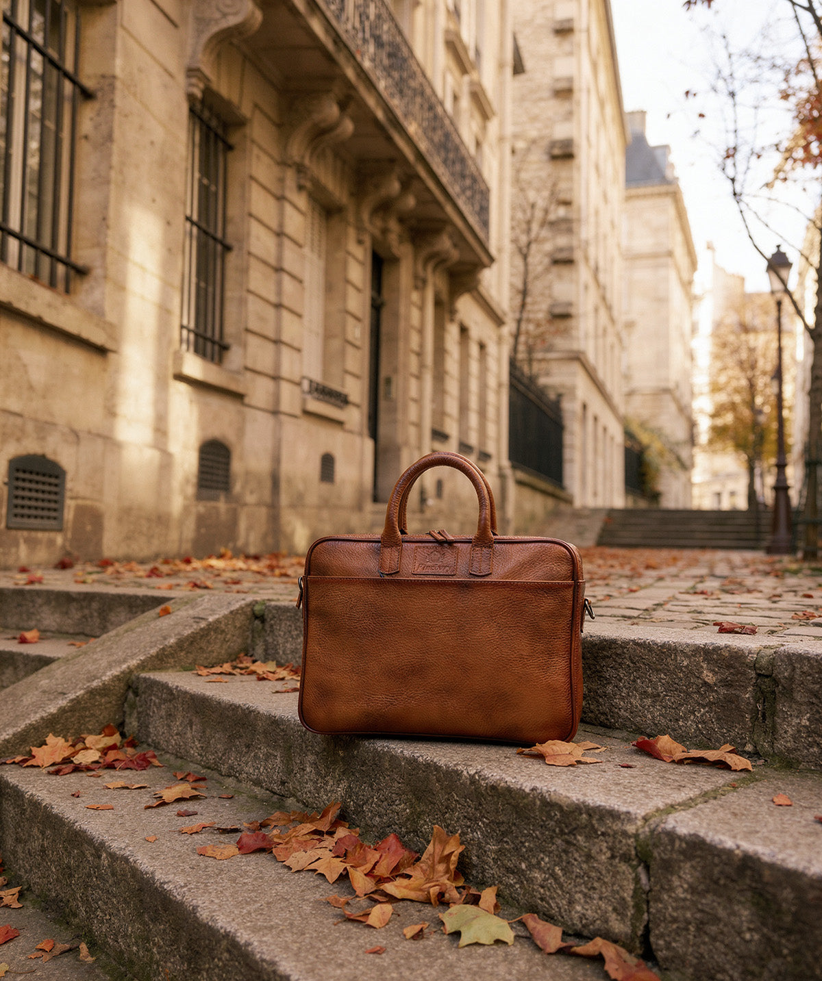Gold Grained Briefcase