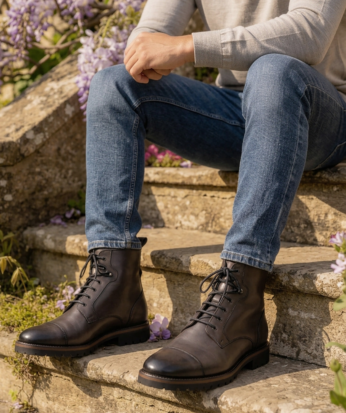 Bottines POWELL Gris Patiné