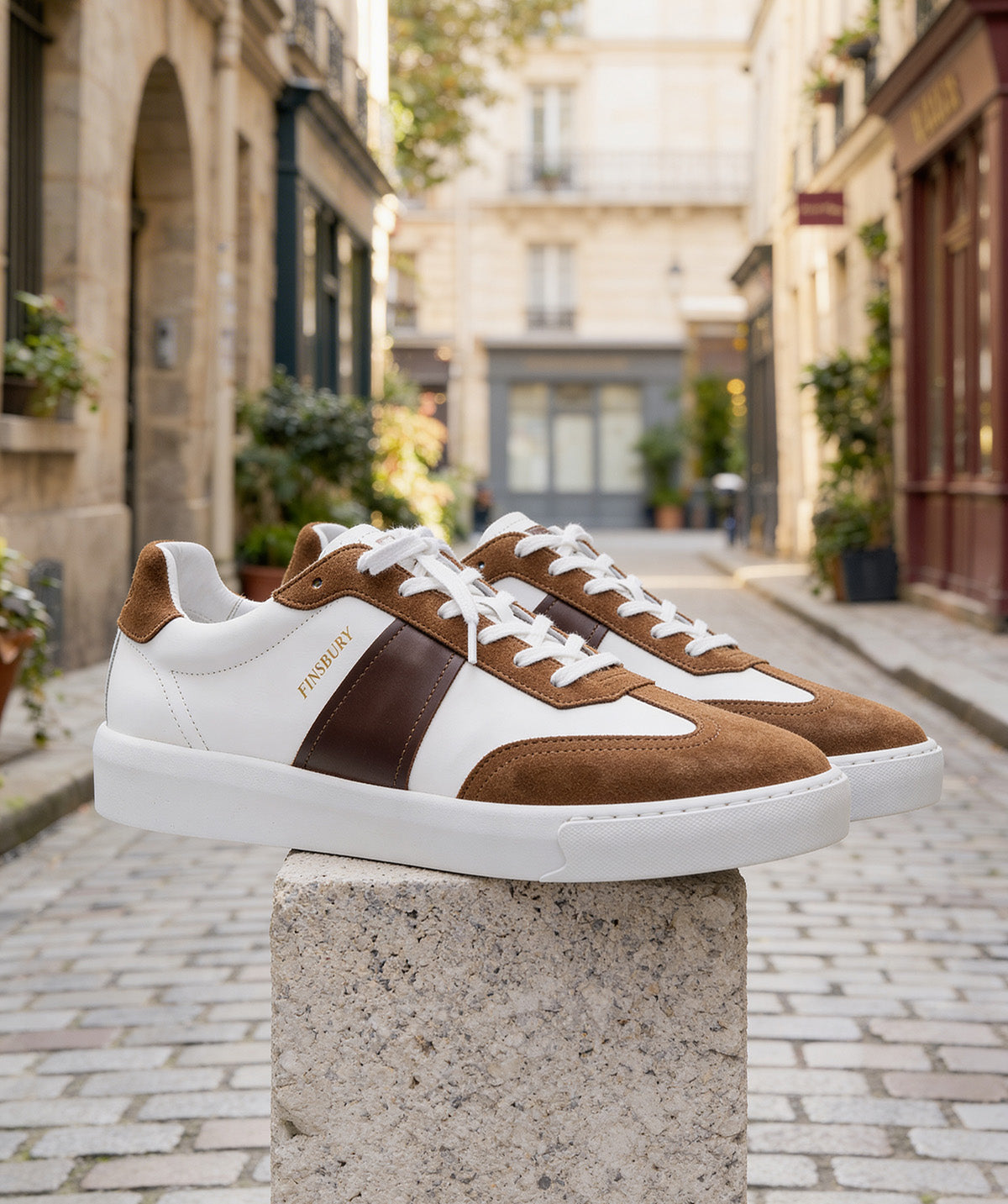 Sneakers LEO Blanc et Marron