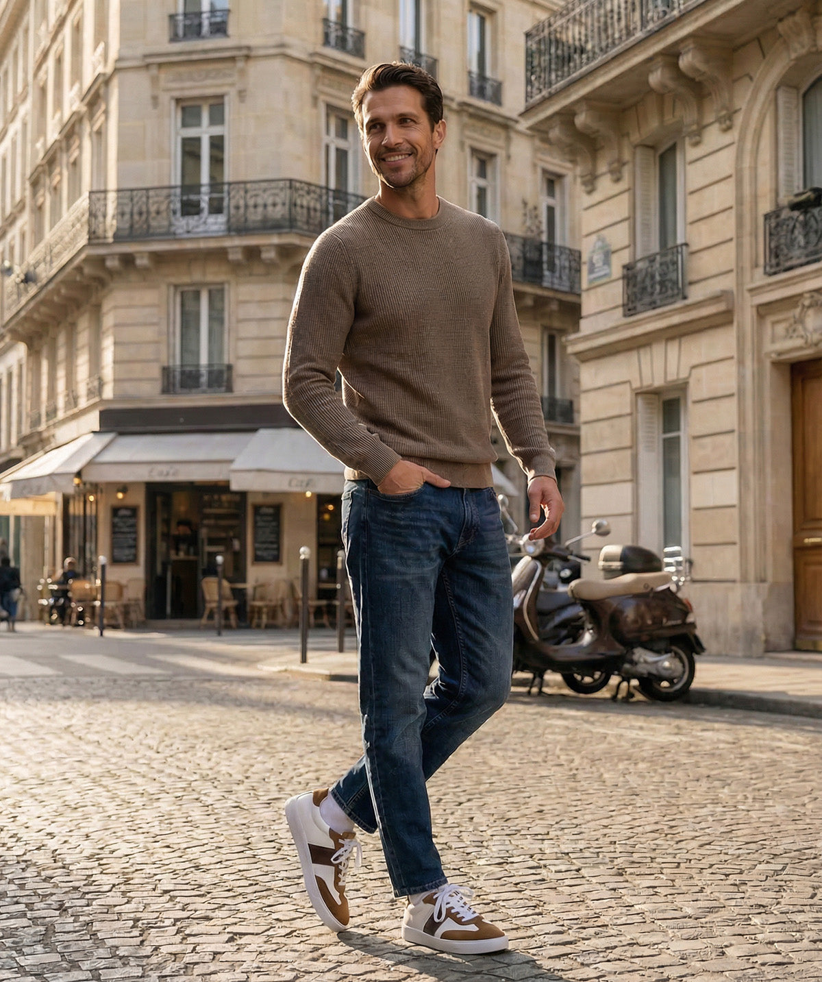 Sneakers LEO Blanc et Marron