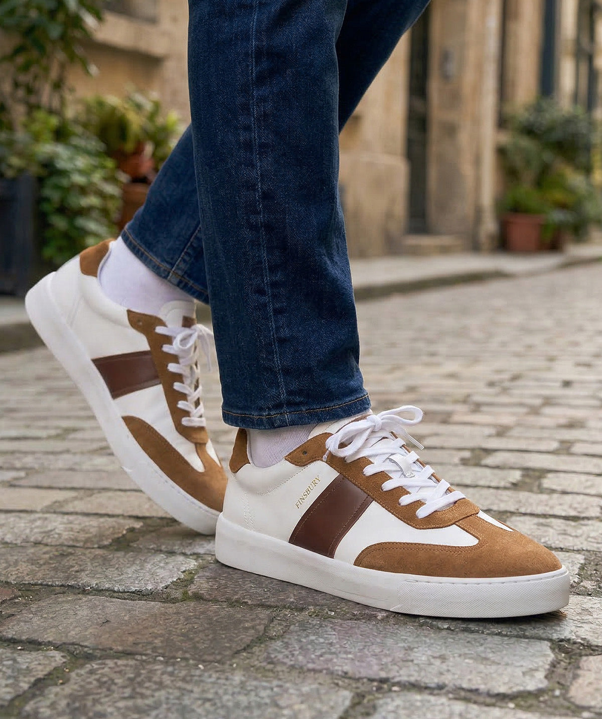 Sneakers LEO Blanc et Marron