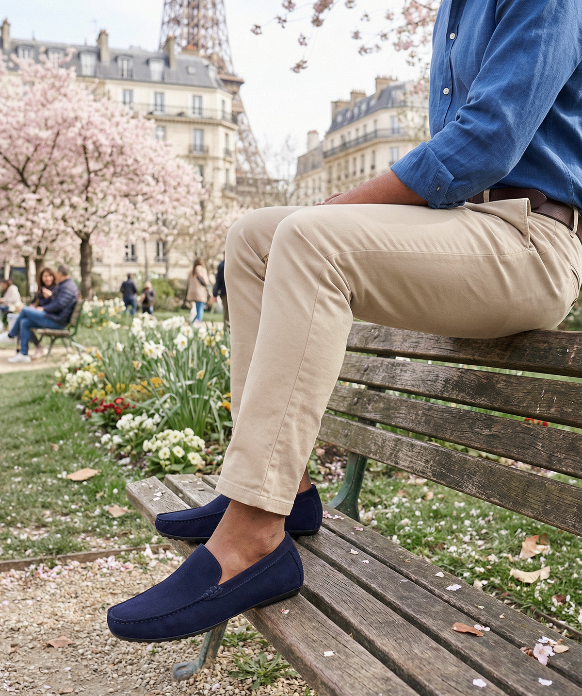 Mocassin DANDY Veau Velours Bleu Marine