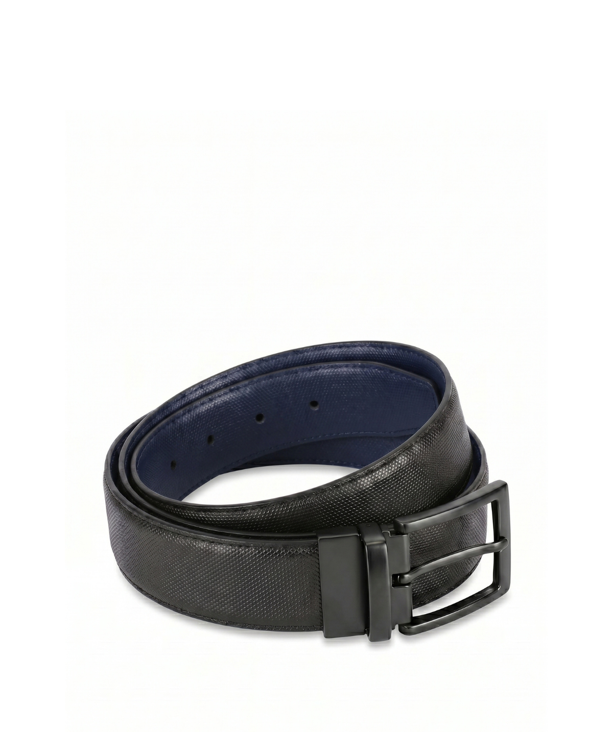 Ceinture Cuir Noir et Bleu Réversible