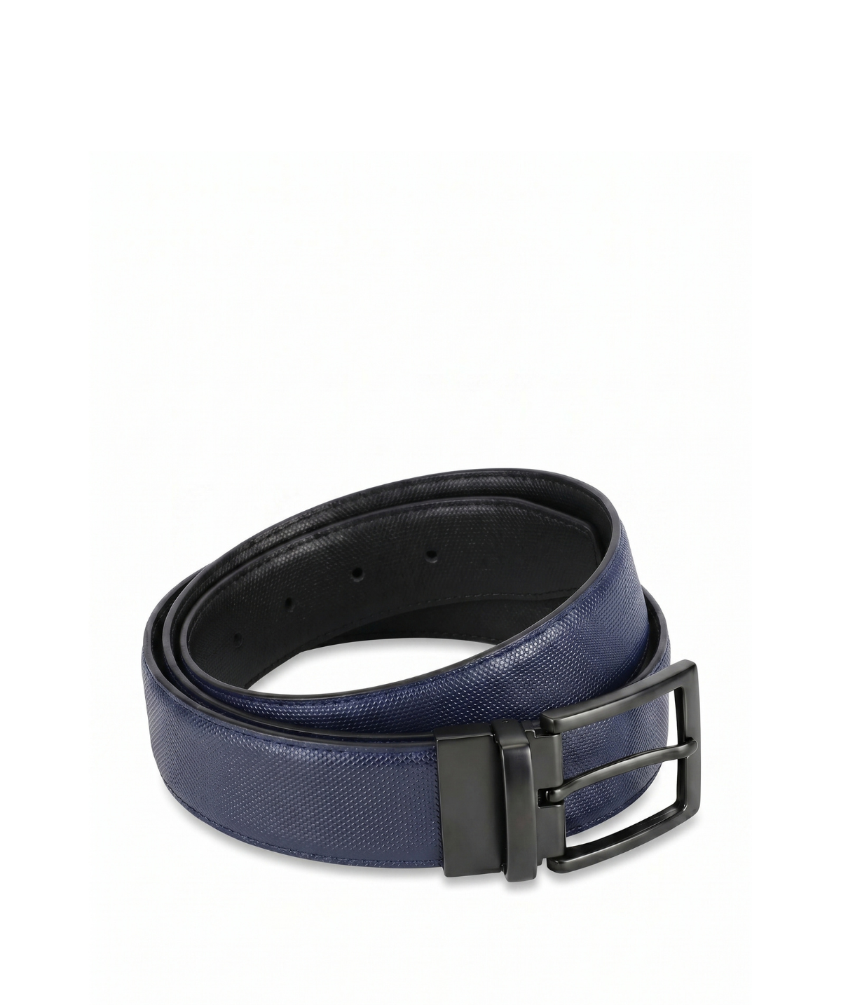 Reversible Black and Blue Leather Belt