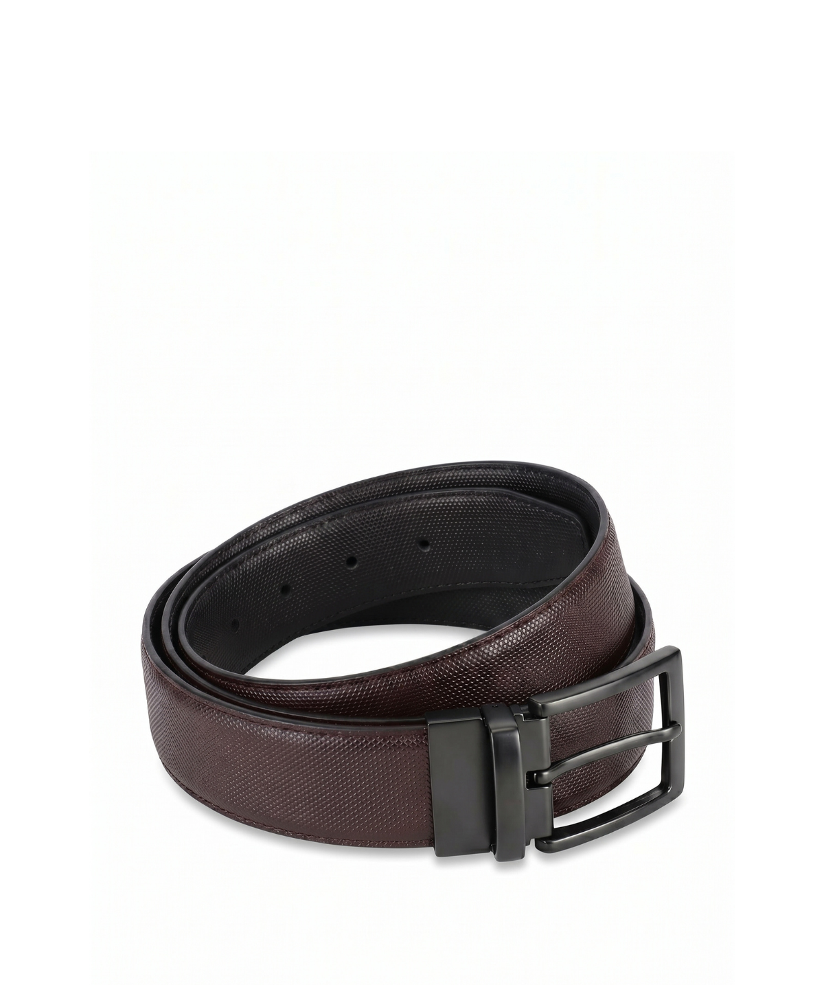 Reversible Black and Burgundy Leather Belt