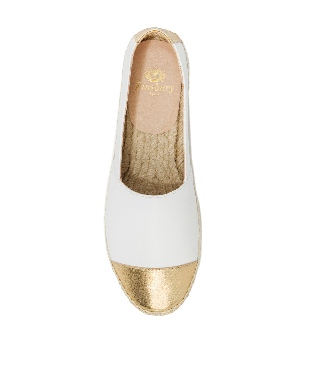 IZIA White and Gold Espadrilles