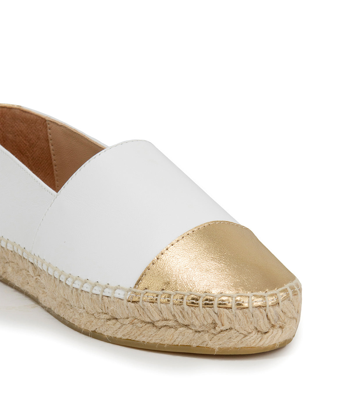 IZIA White and Gold Espadrilles