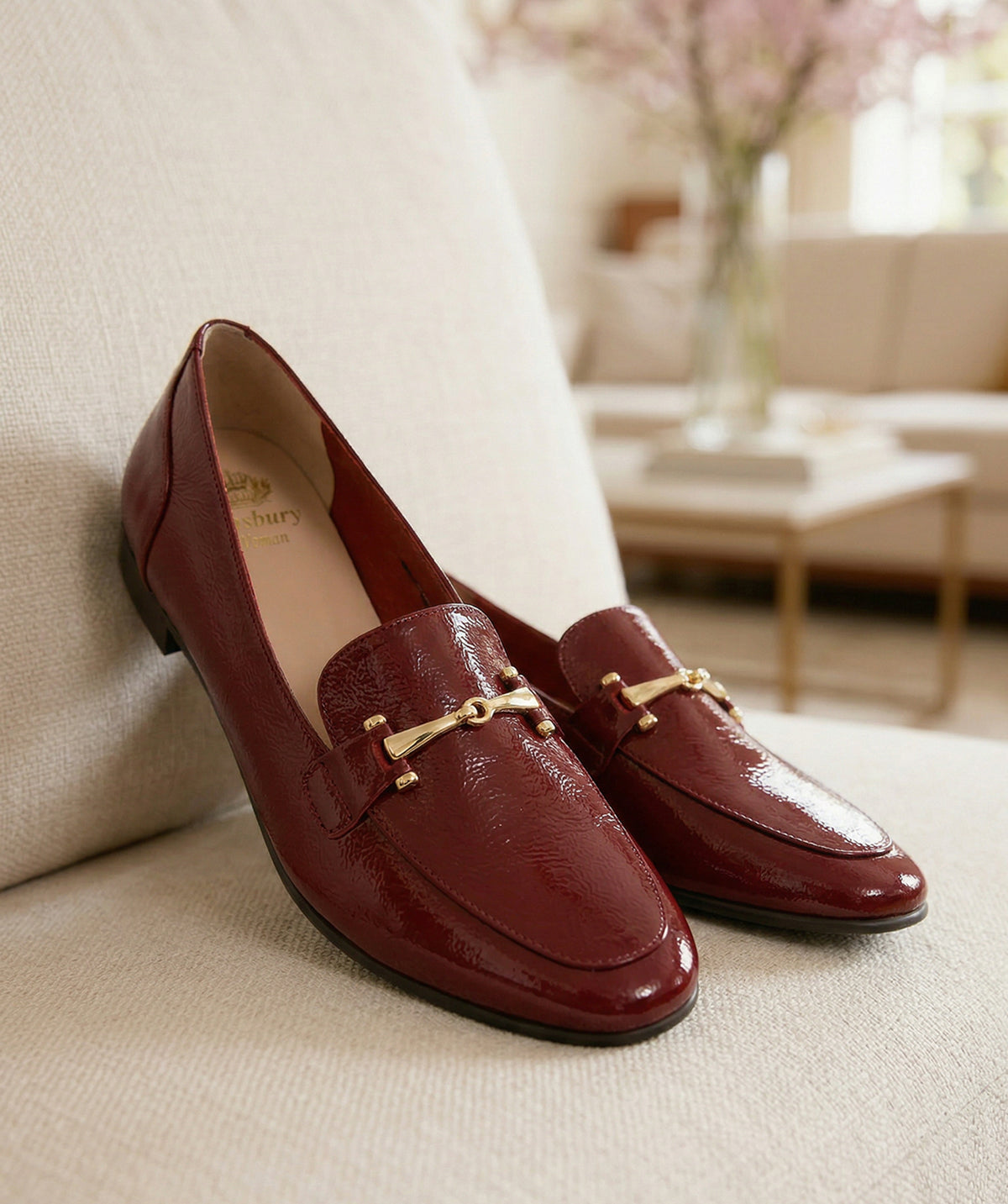Mocassins AMELIE Vernis Cerise