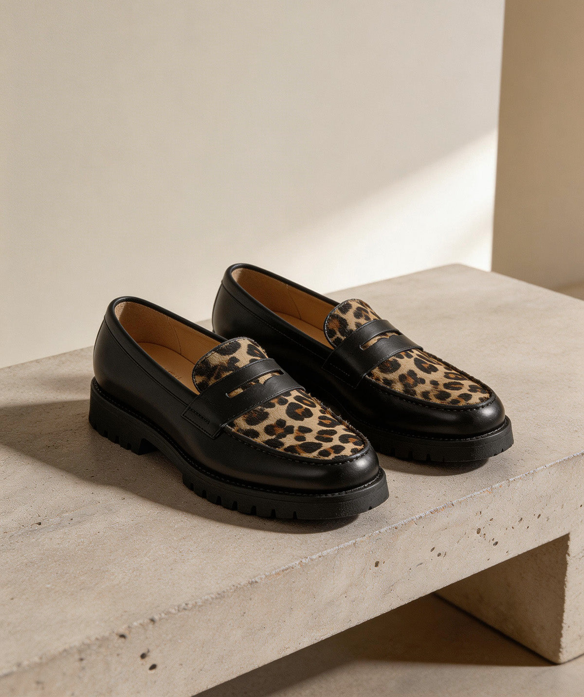 Mocassins LILOU Gomme Léopard