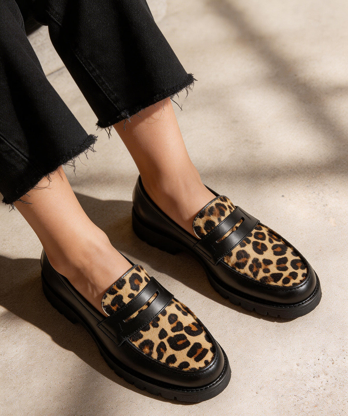 Mocassins LILOU Gomme Léopard