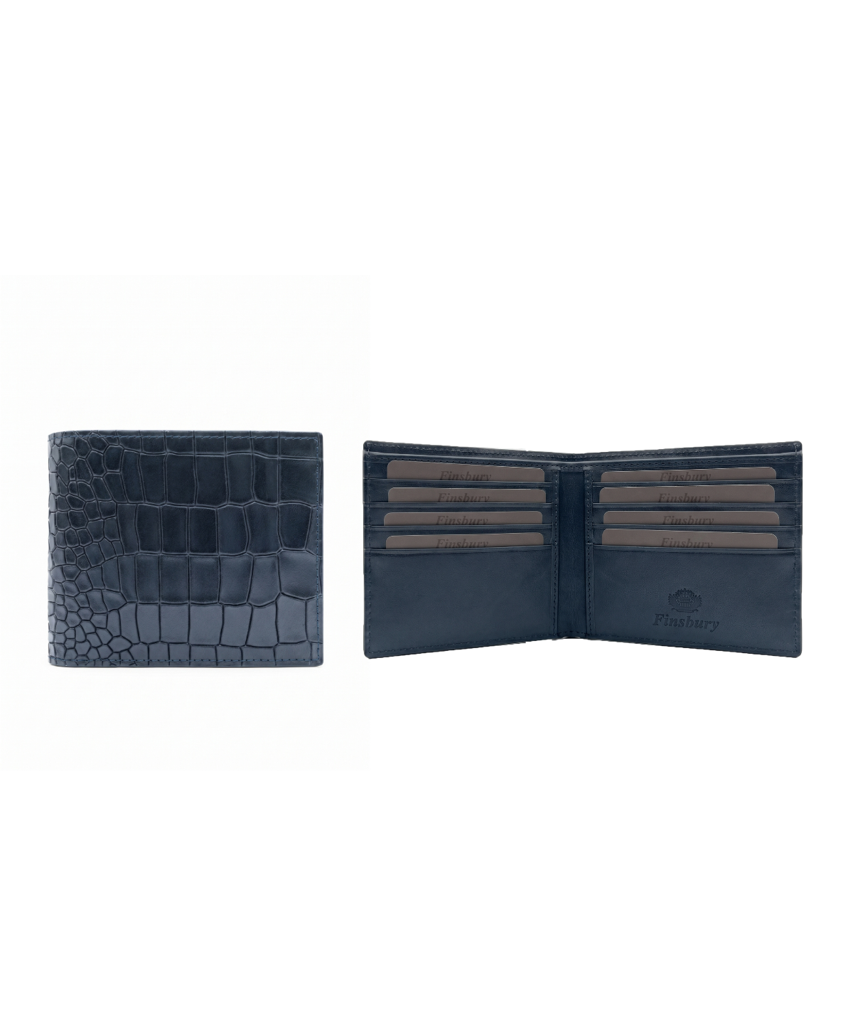 Portefeuille Croco Gris