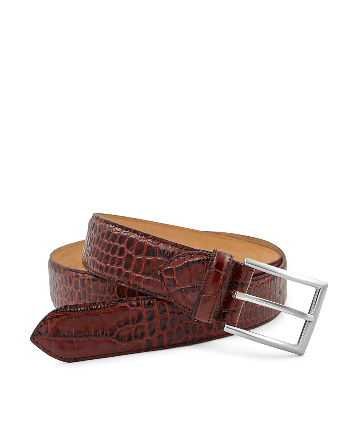 Ceinture Embossé Croco Marron (nouveau modèle)