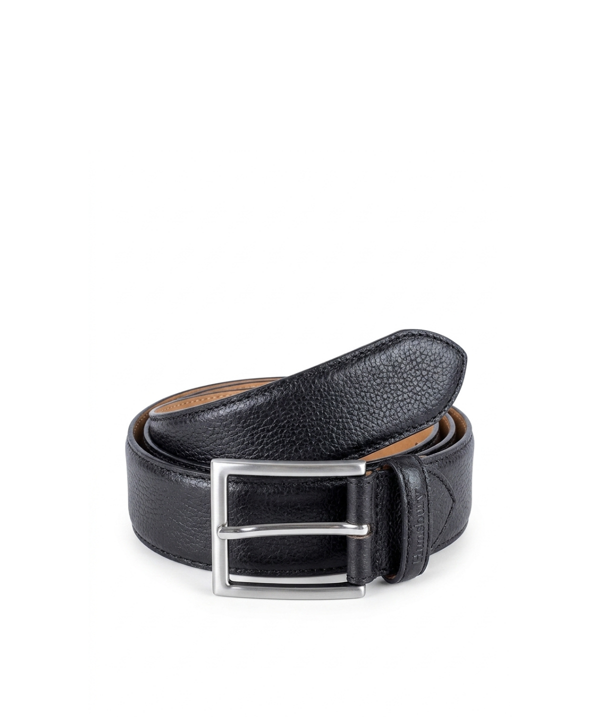 Black Grained Leather Belt