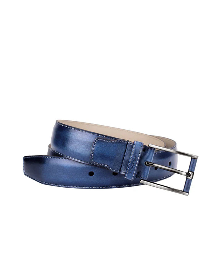 Patina Leather Belt Blue