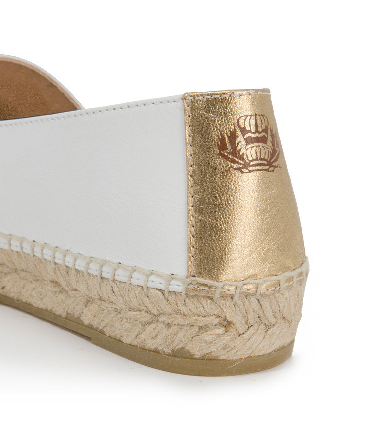 IZIA White and Gold Espadrilles